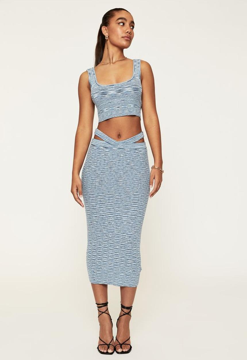 Supré  - Nadine midi tube skirt - varsity navy/white