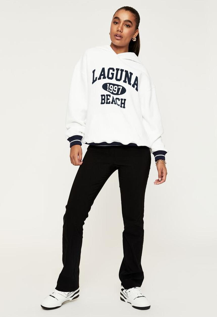 Supré  - Paige oversized printed hoodie - white/laguna