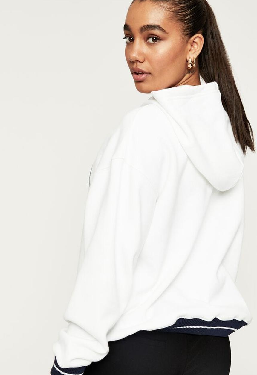 Supré  - Paige oversized printed hoodie - white/laguna