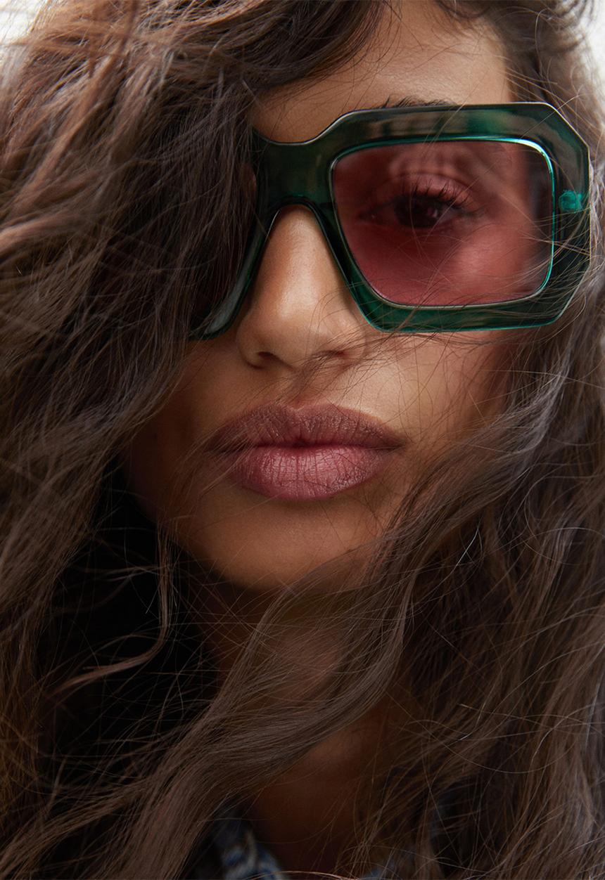 MANGO - Acetate frame sunglasses - turquoise