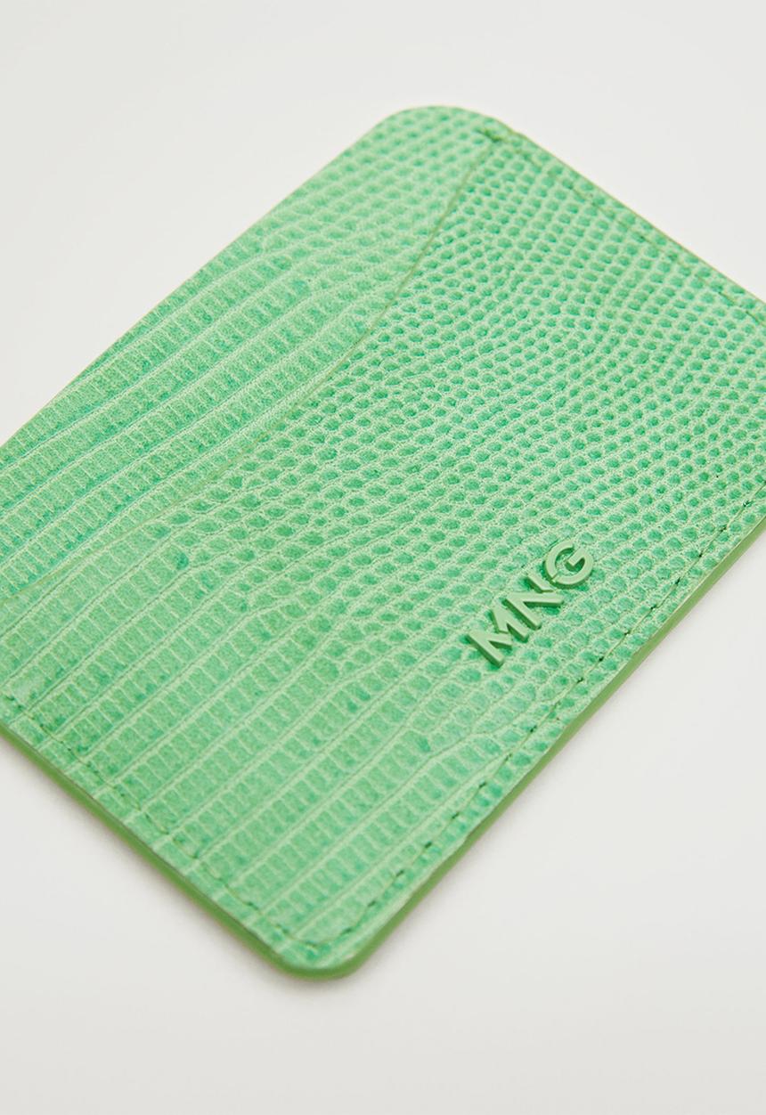 MANGO - Snake effect cardholder - green