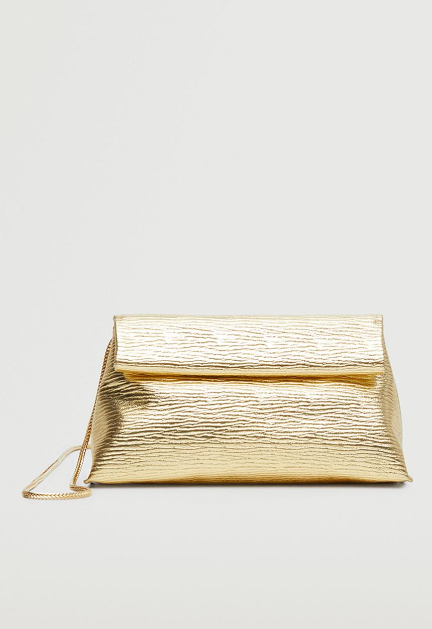 MANGO - Textured shoulder bag - gold