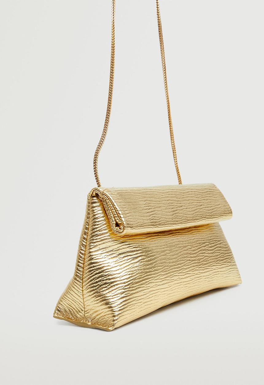 MANGO - Textured shoulder bag - gold