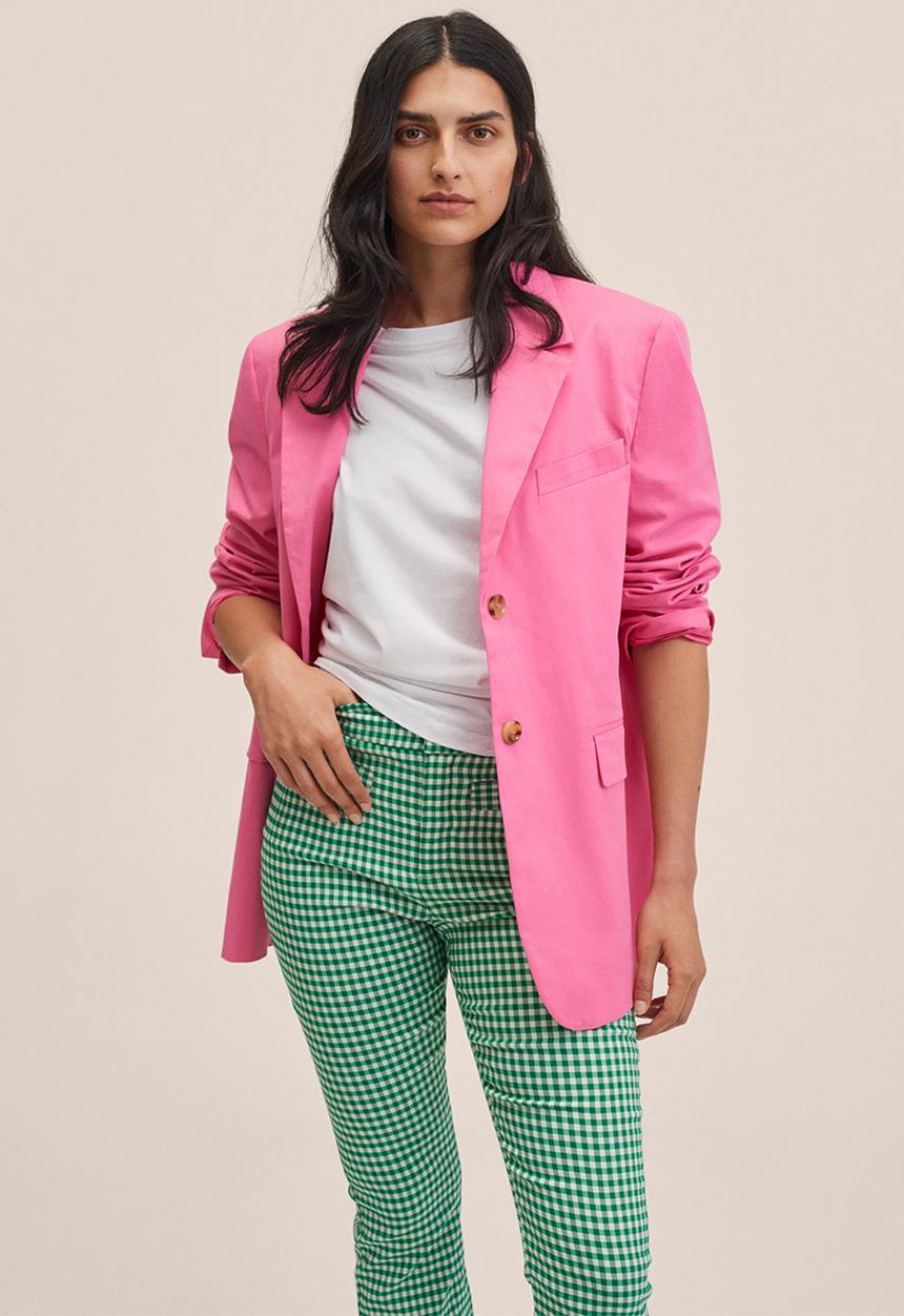 MANGO - Trousers trompy - green