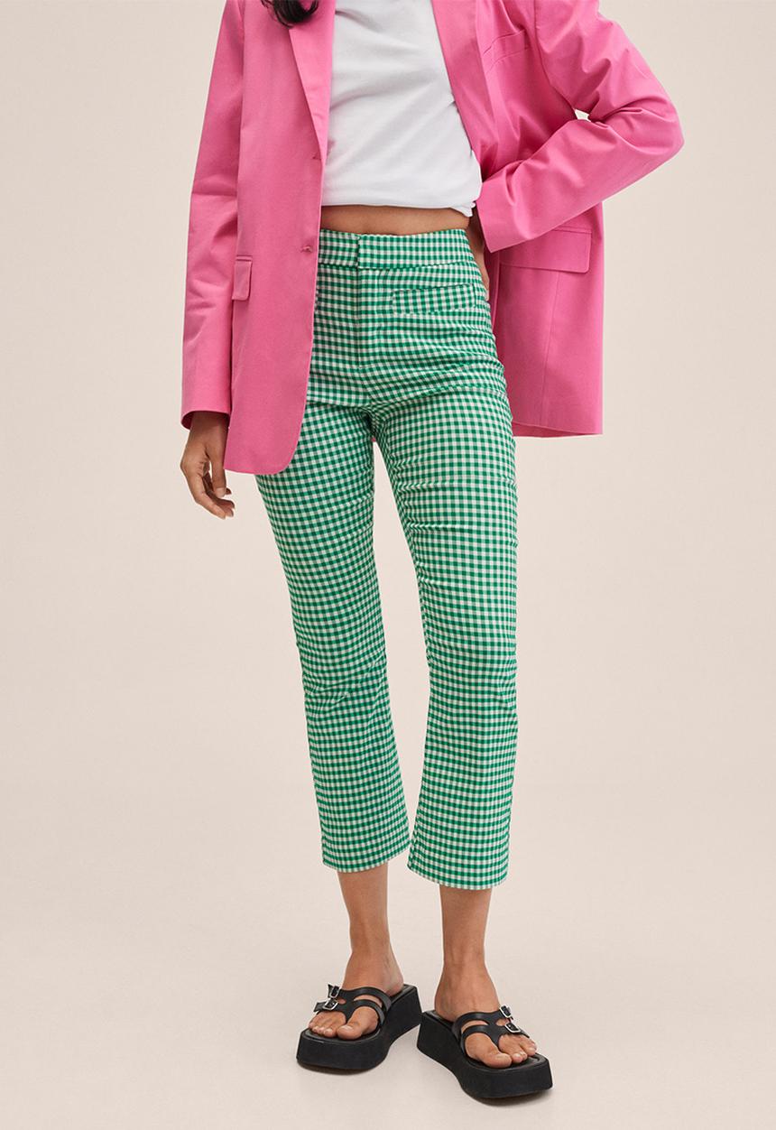 MANGO - Trousers trompy - green