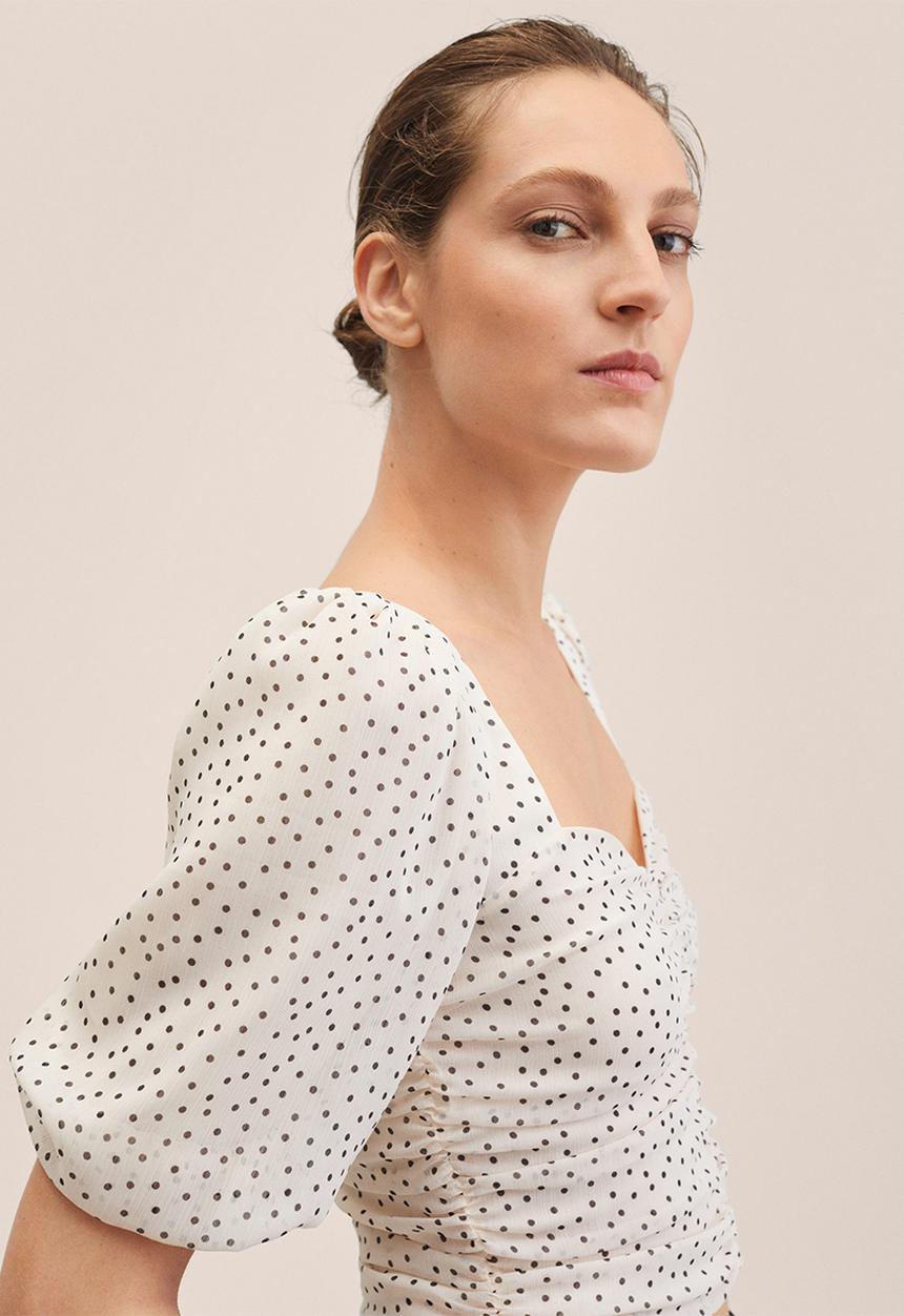 MANGO - Blouse doty - natural