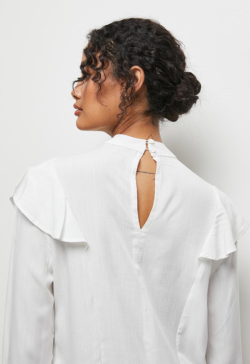 MILLA - Trim detail turtle neck blouse - ivory