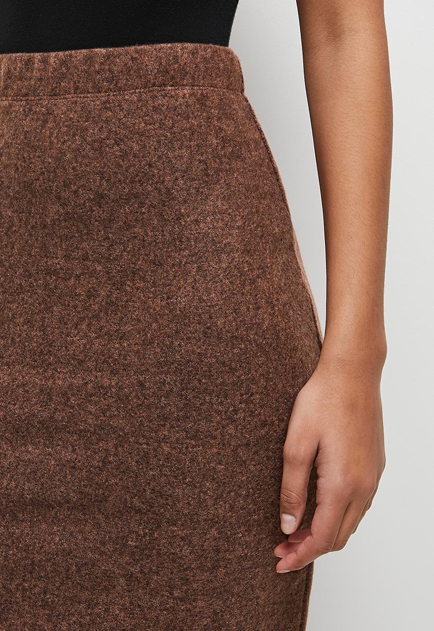 MILLA - Brushed knit midaxi skirt - choc