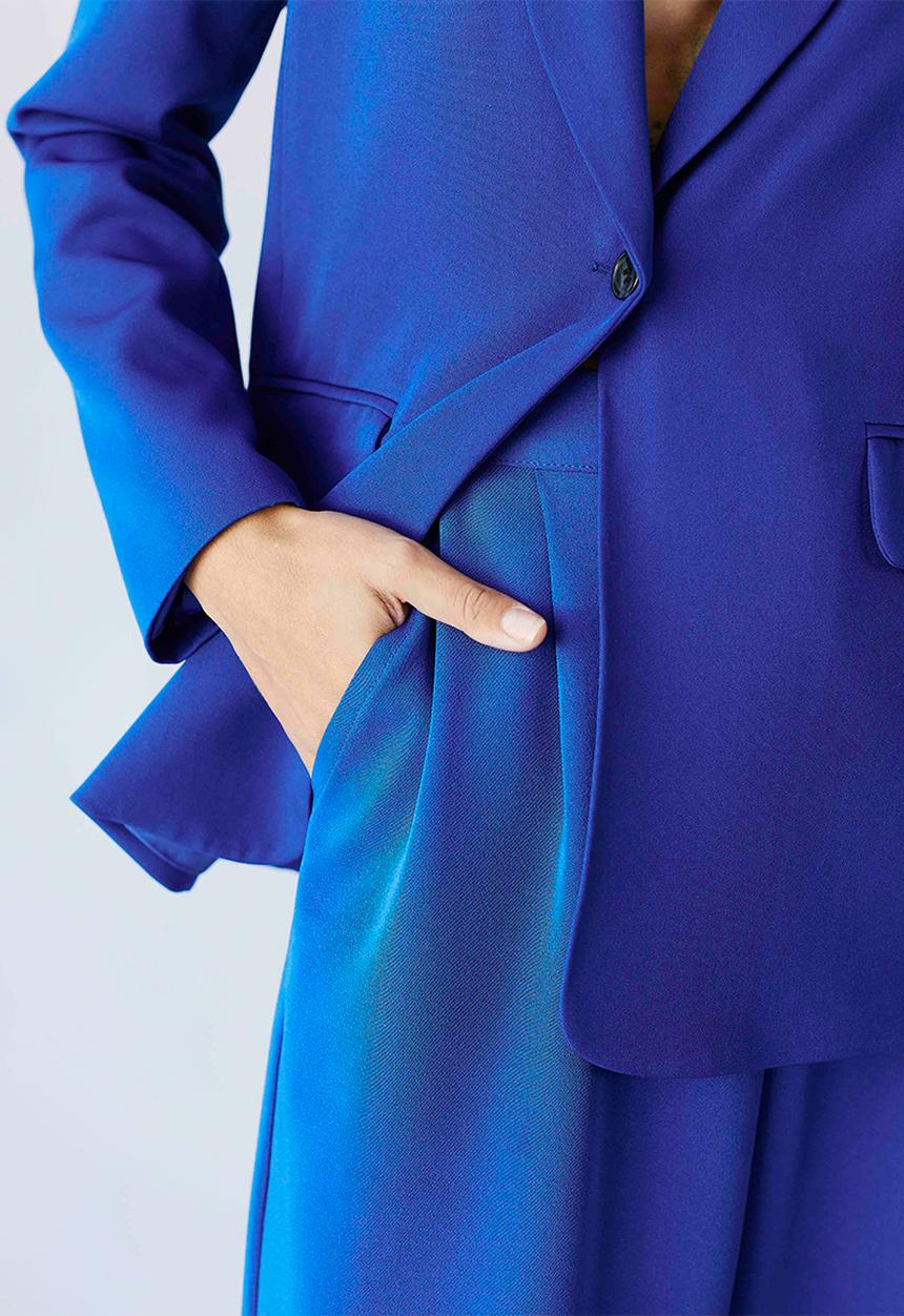 Me&B - Button long blazer - cobalt