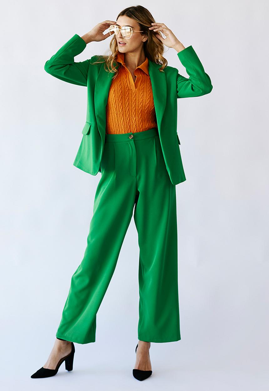 Me&B - Button long blazer - green