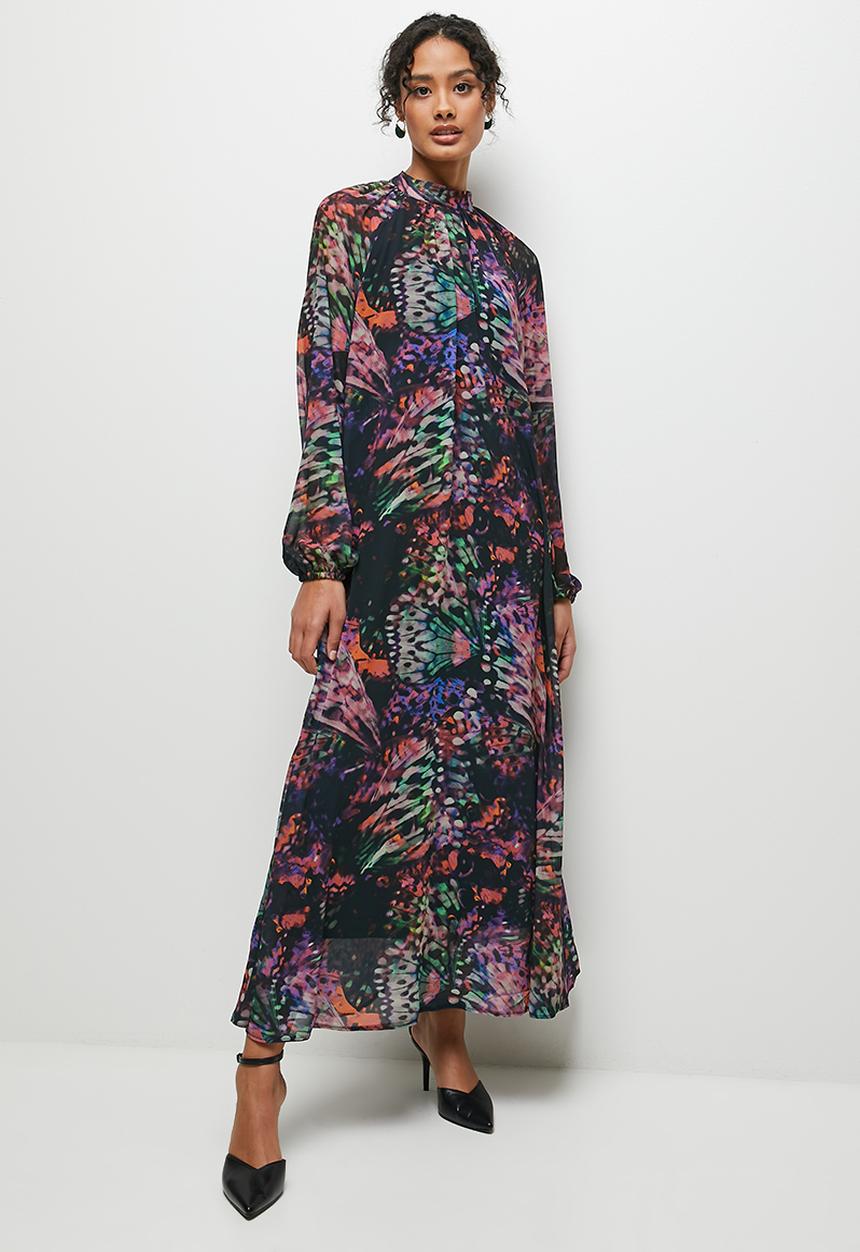 MILLA - Printed volume maxi dress - big butterfly wing