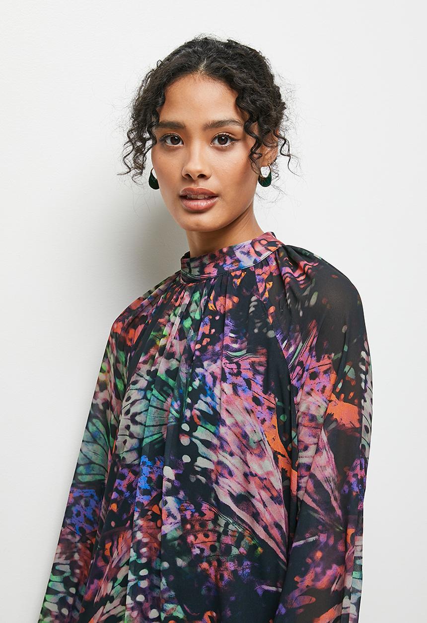 MILLA - Printed volume maxi dress - big butterfly wing