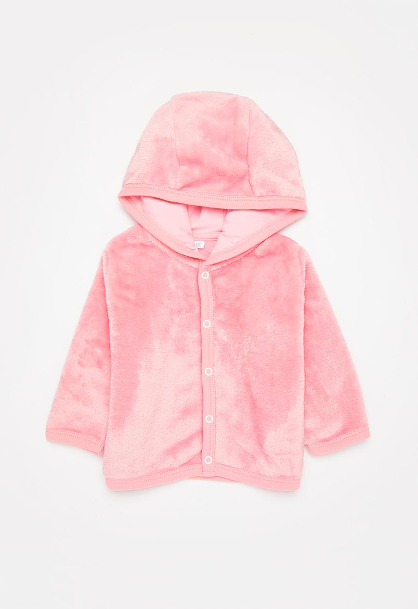 Pop Candy - Girls button up sherpa jacket - coral
