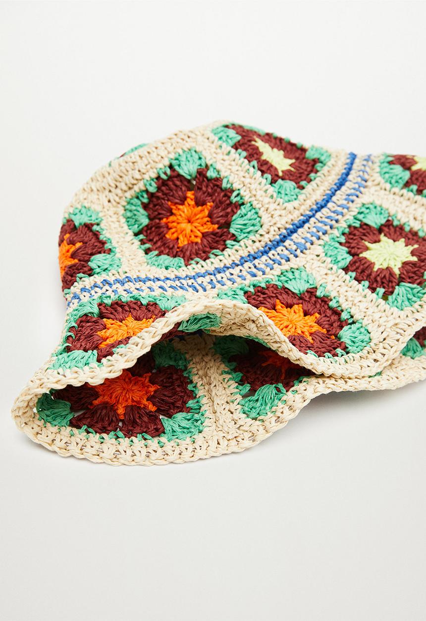MANGO - Crochet bucket hat - ecru