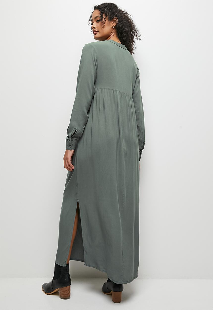 edit - Mandarin tiered peasant maxi - silver pine