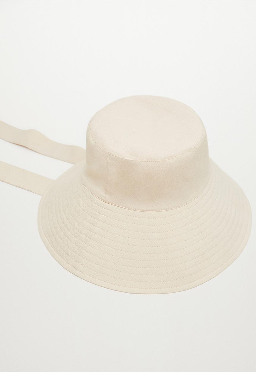 MANGO - Cotton bucket hat - stone