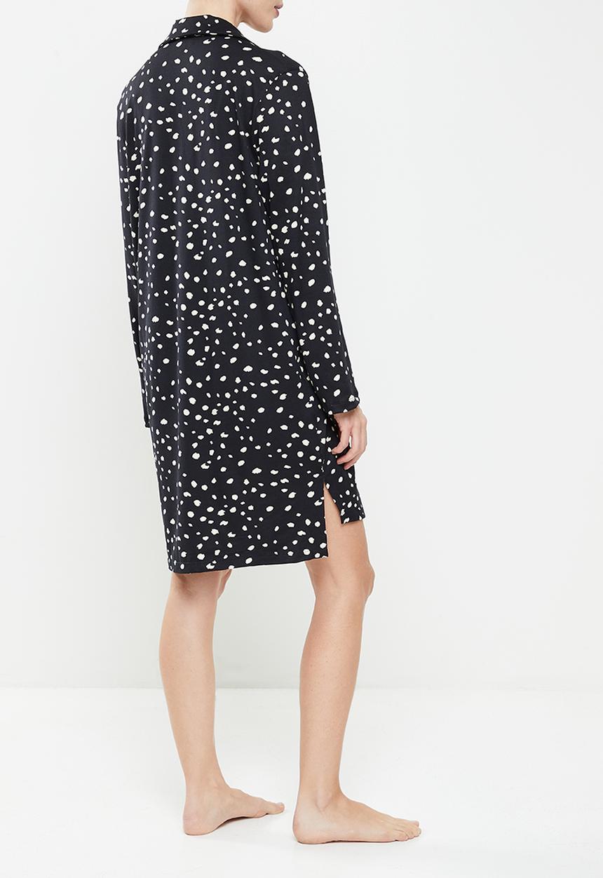 edit Maternity - Maternity knit soft touch sleep shirt - blue & ivory spot