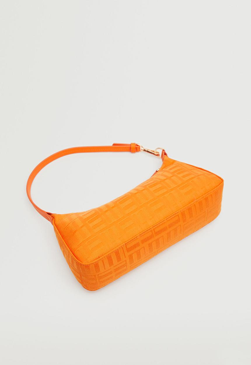 MANGO - Printed baguette bag - orange
