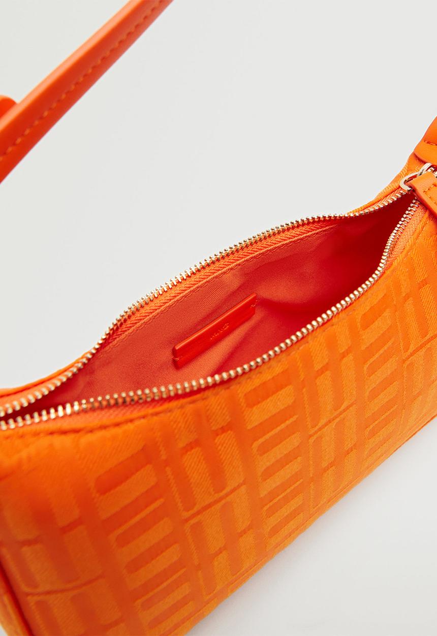 MANGO - Printed baguette bag - orange