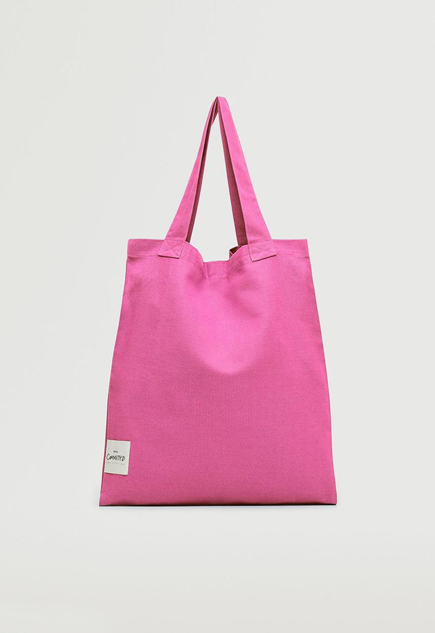 MANGO - Cotton shopper bag - fuchsia