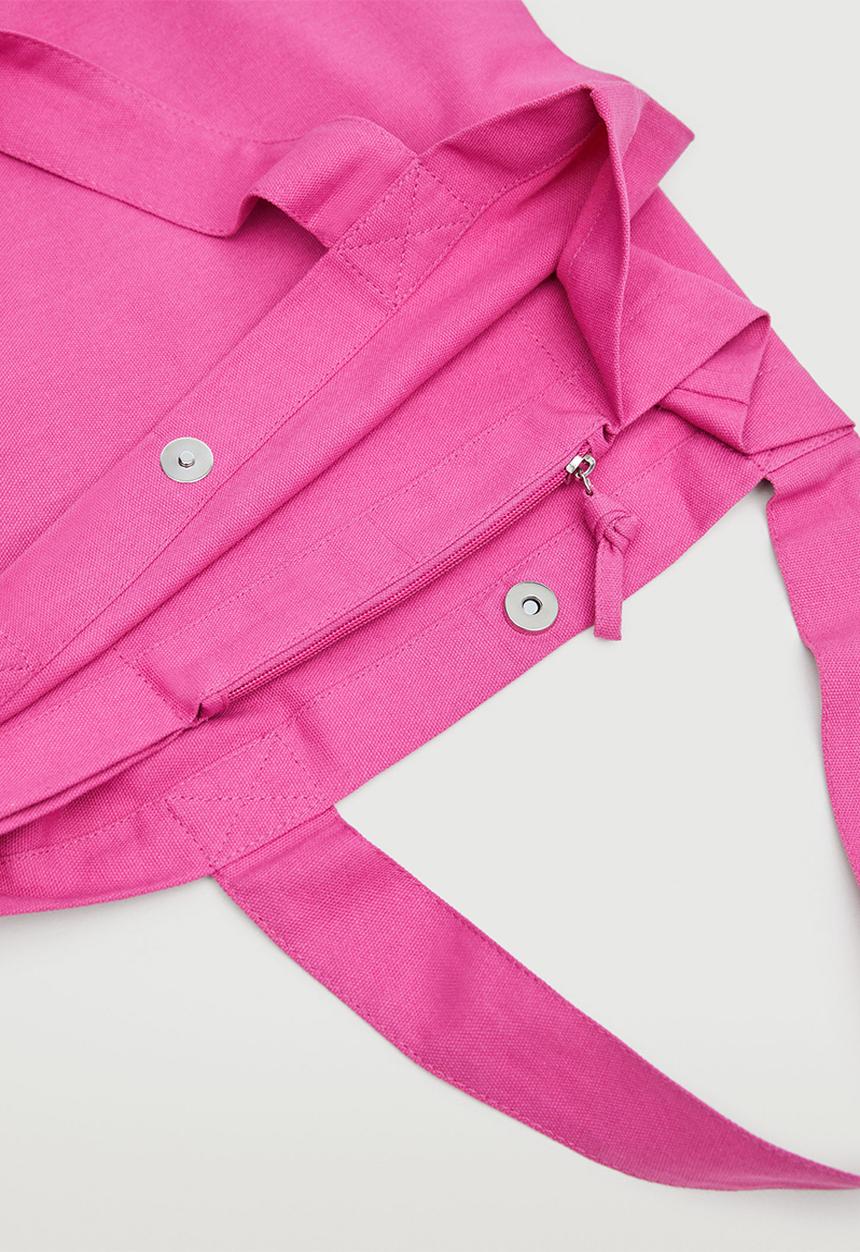 MANGO - Cotton shopper bag - fuchsia