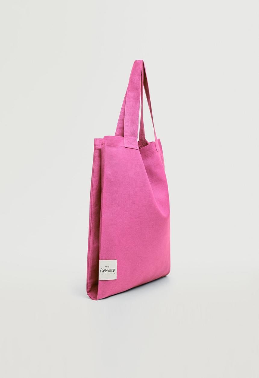 MANGO - Cotton shopper bag - fuchsia
