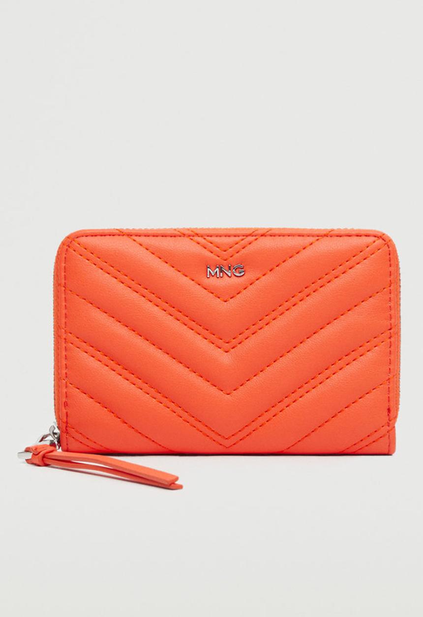 MANGO - Padded logo wallet - orange 