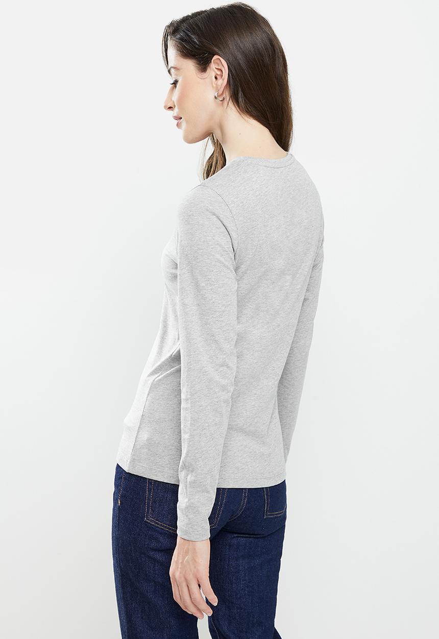 POLO - Woman's long sleeve sport tee - grey melange