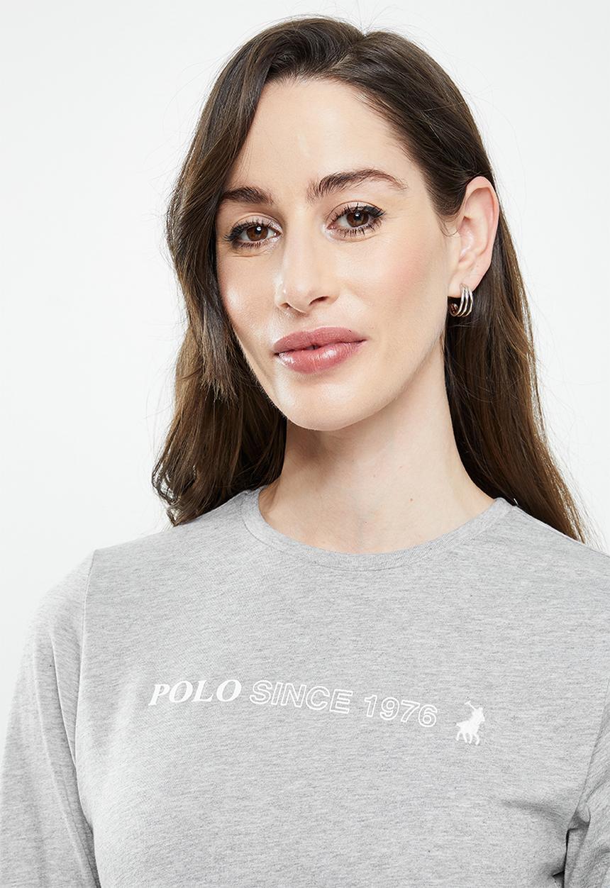 POLO - Woman's long sleeve sport tee - grey melange