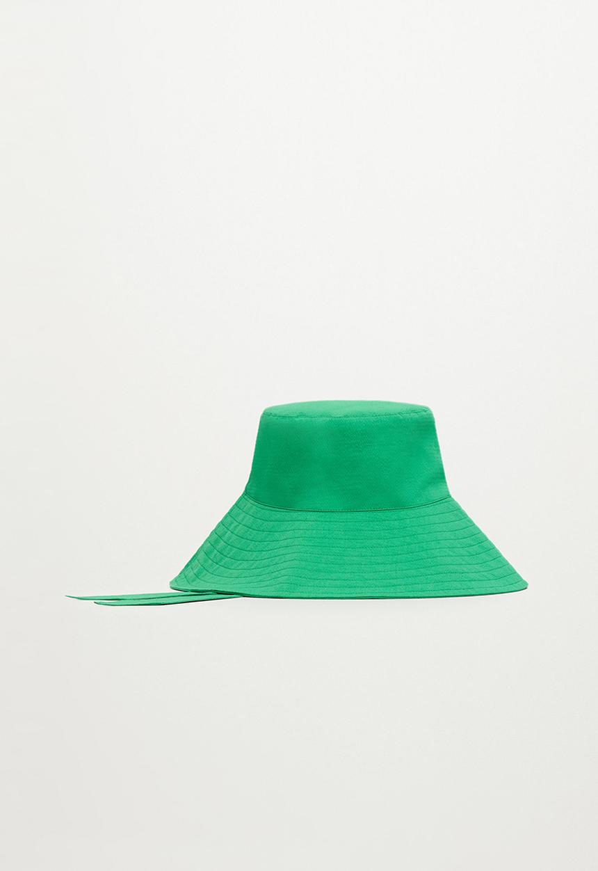 MANGO - Cotton bucket hat - green
