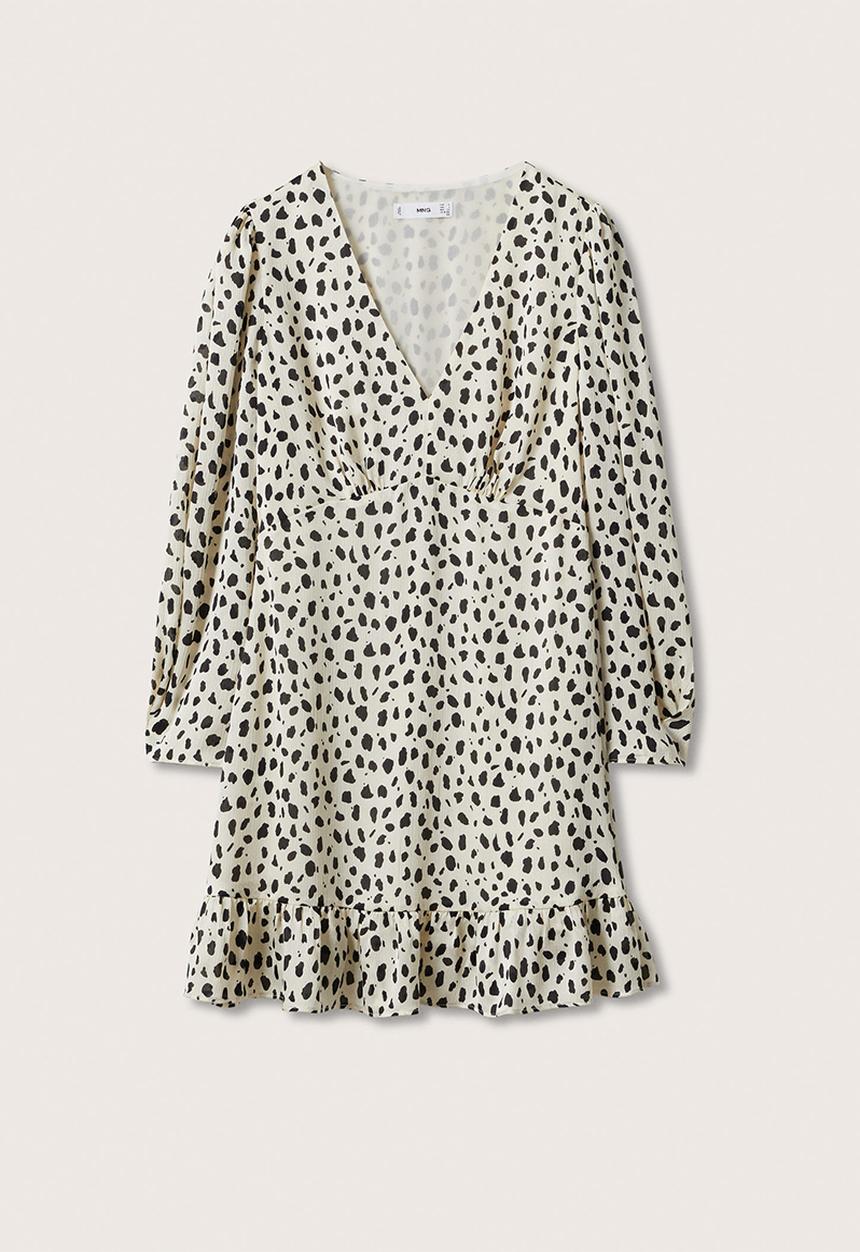 MANGO - Dress portofin - stone & black