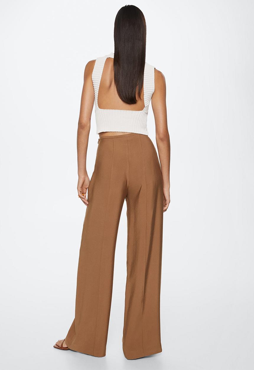 MANGO - Trousers justo2 - brown