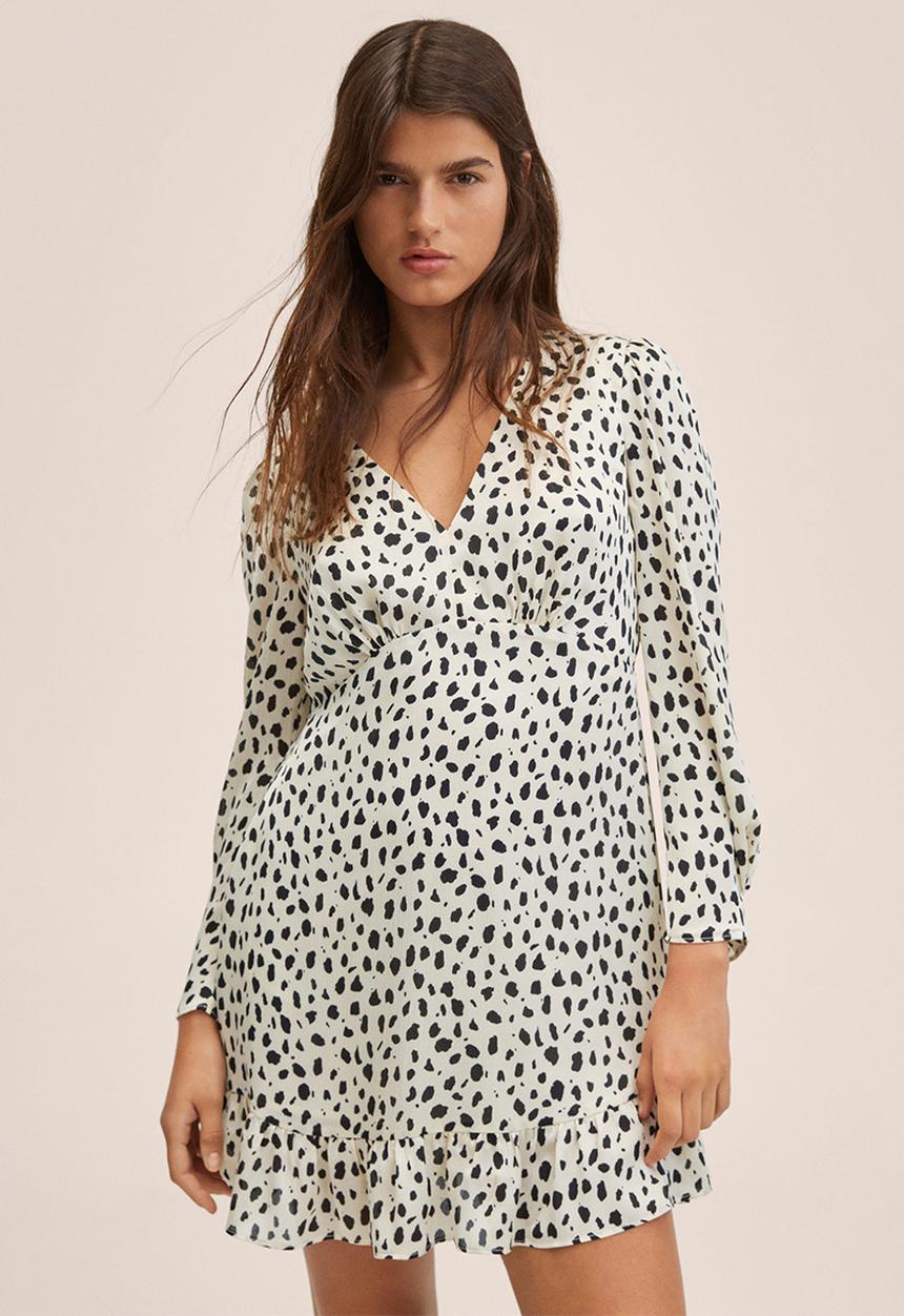MANGO - Dress portofin - stone & black