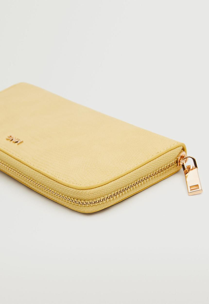 MANGO - Zip wallet - pastel yellow