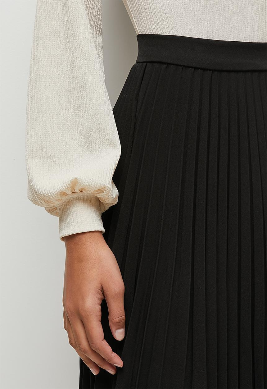 edit - Midi skirt pleated -  black