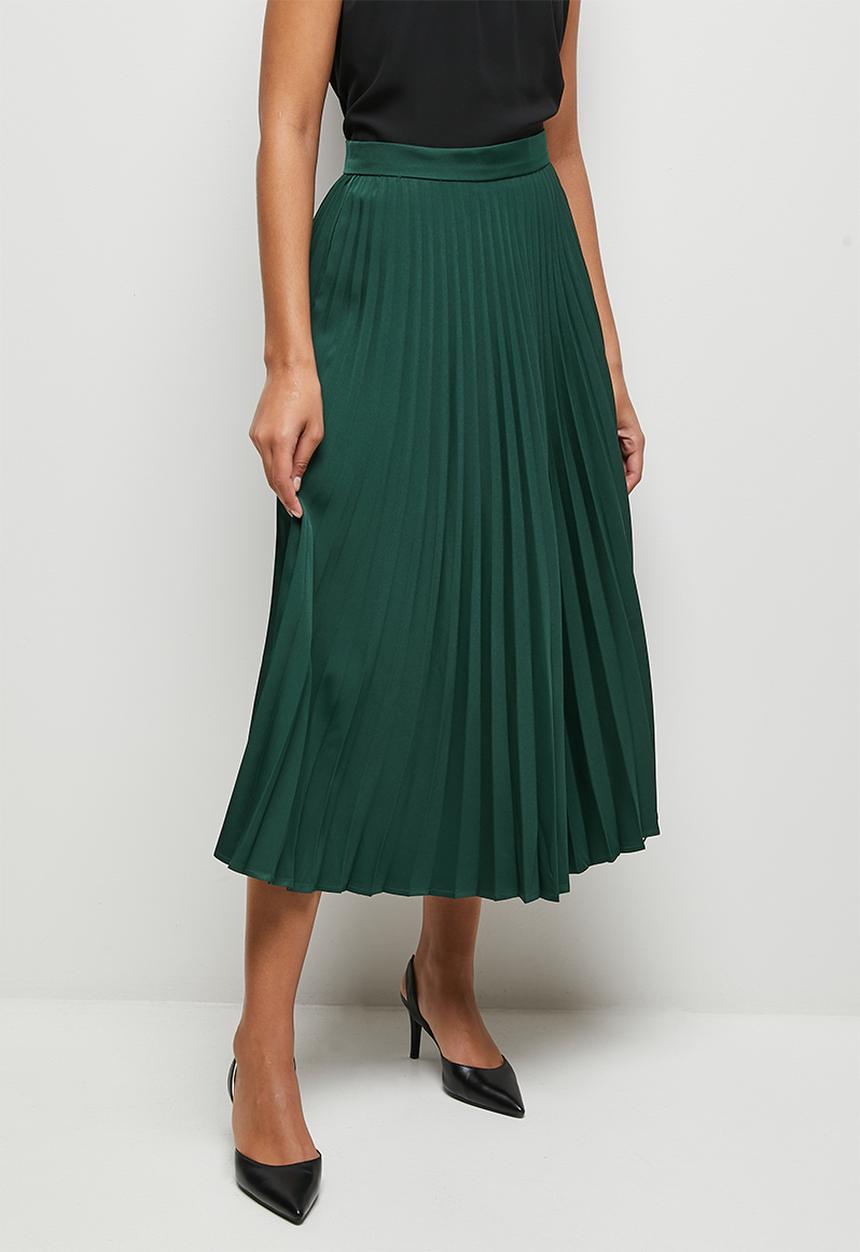 edit - Midi skirt pleated -  emerald