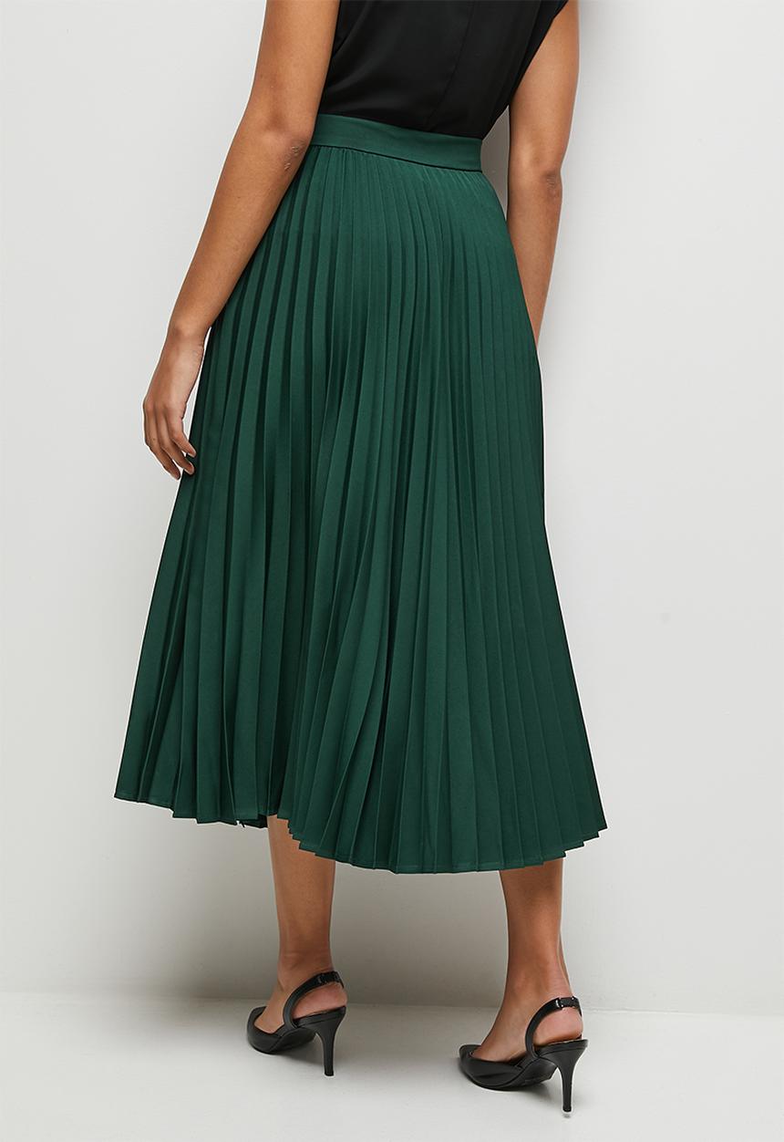 edit - Midi skirt pleated -  emerald