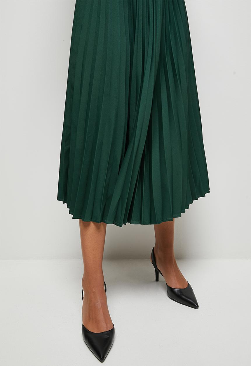 edit - Midi skirt pleated -  emerald