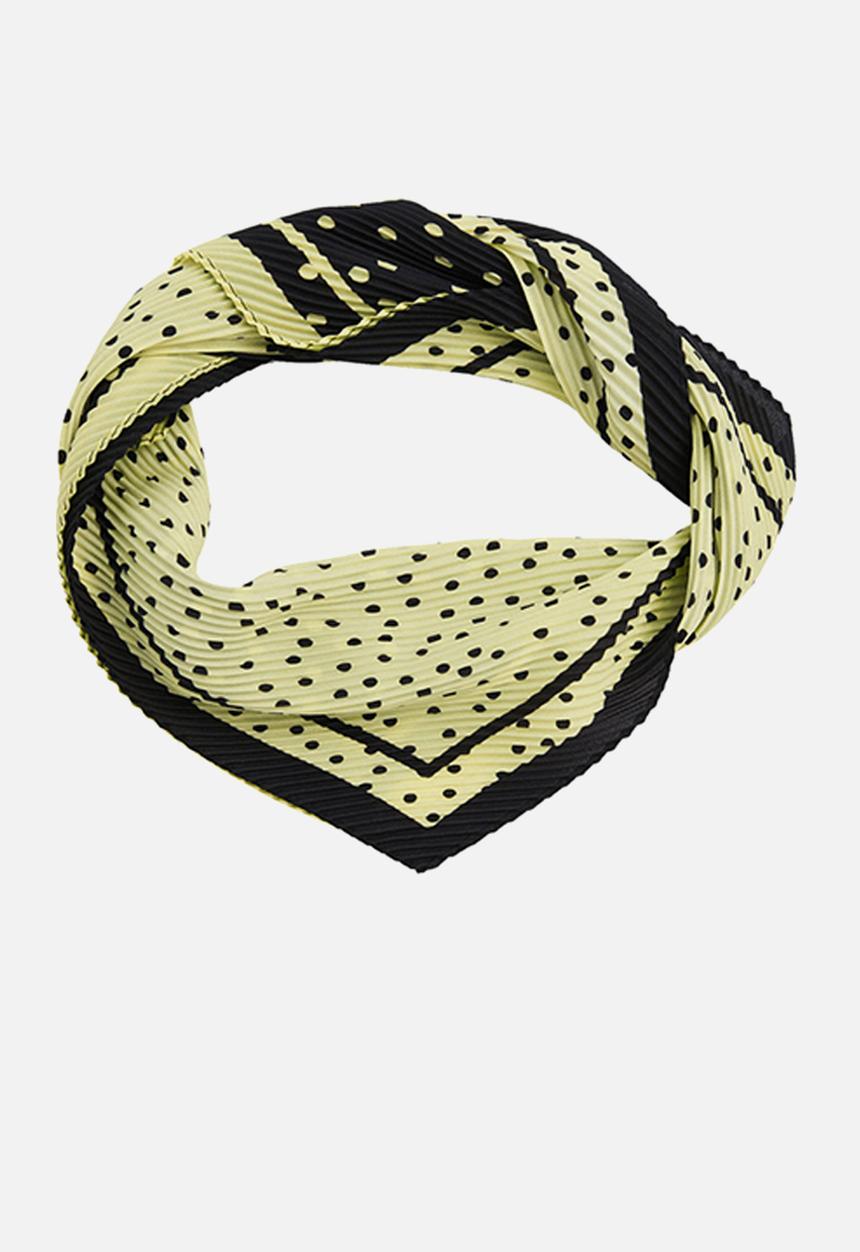 MANGO - Pleated polka dots scarf - black