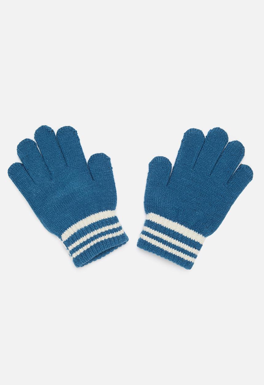 MINOTI - Rib knit glove with tipping - dark turquoise 