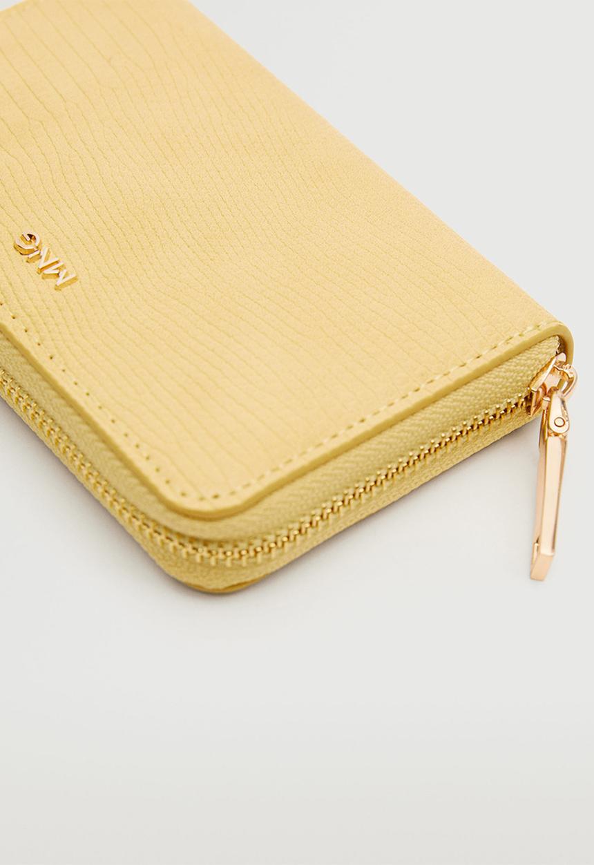 MANGO - Zip wallet - pastel yellow