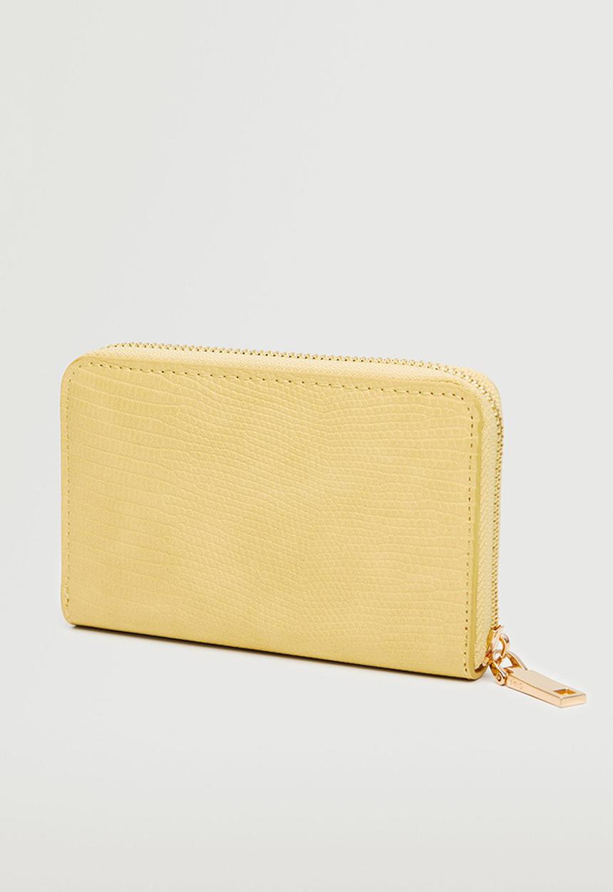 MANGO - Zip wallet - pastel yellow