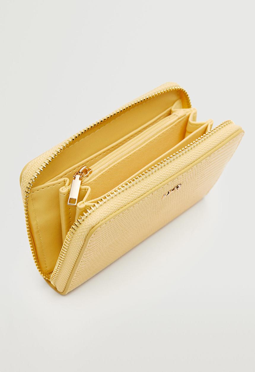 MANGO - Zip wallet - pastel yellow