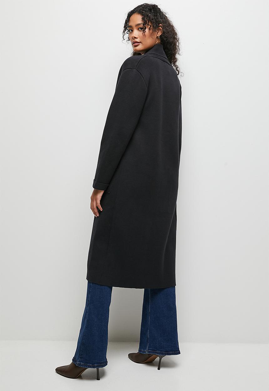 edit - Shawl collar cardi coat - black