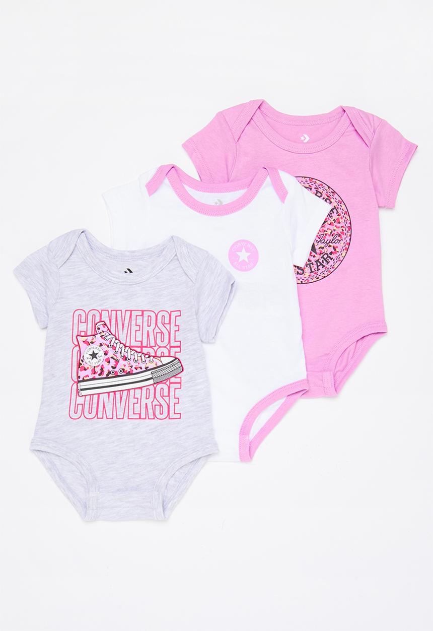 Converse - Leopard print bodysuit 3pk - converse beyond pink