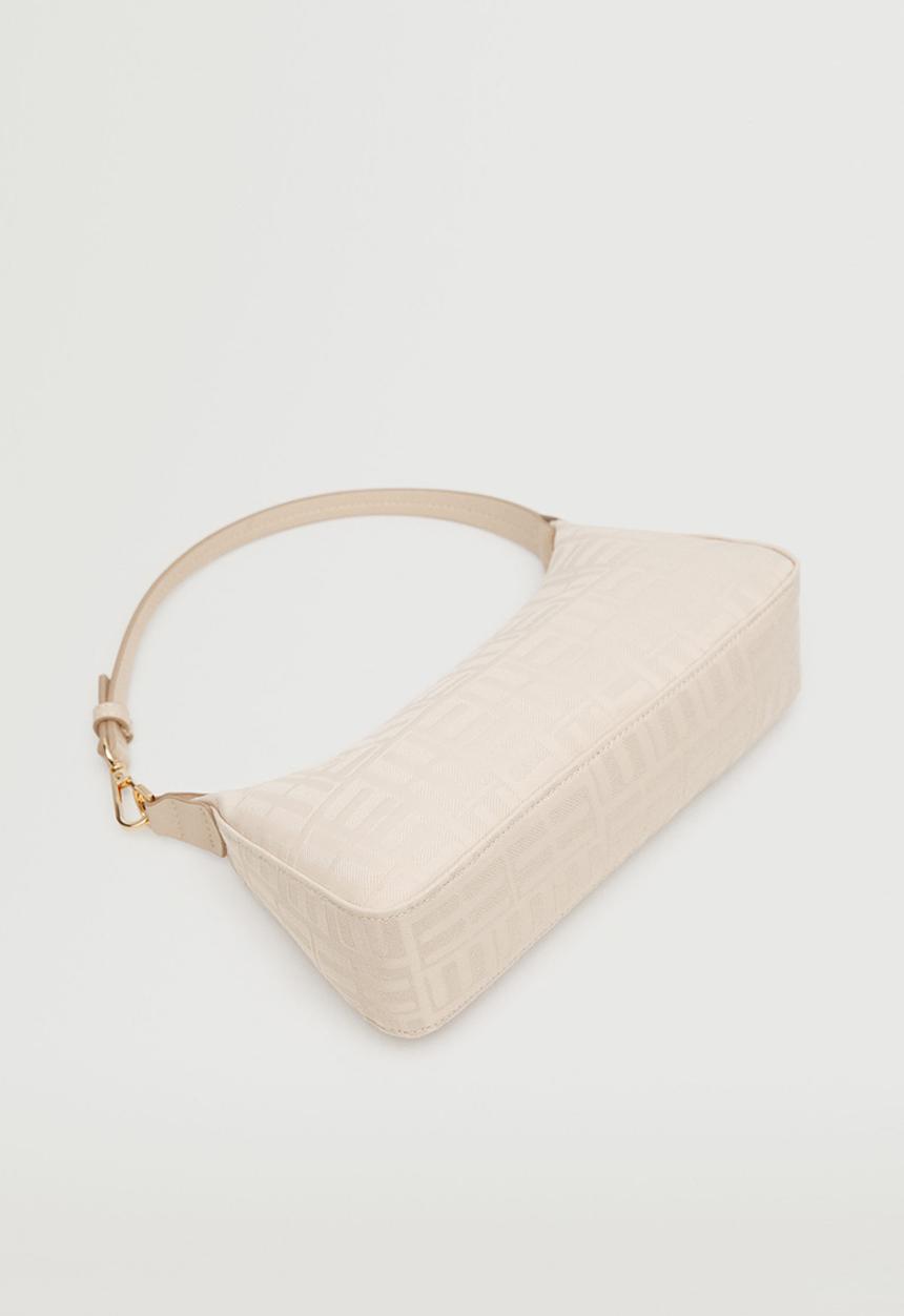 MANGO - Printed baguette bag - beige