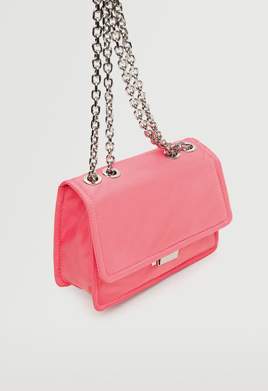 MANGO - Flap crossbody bag - bubblegum pink