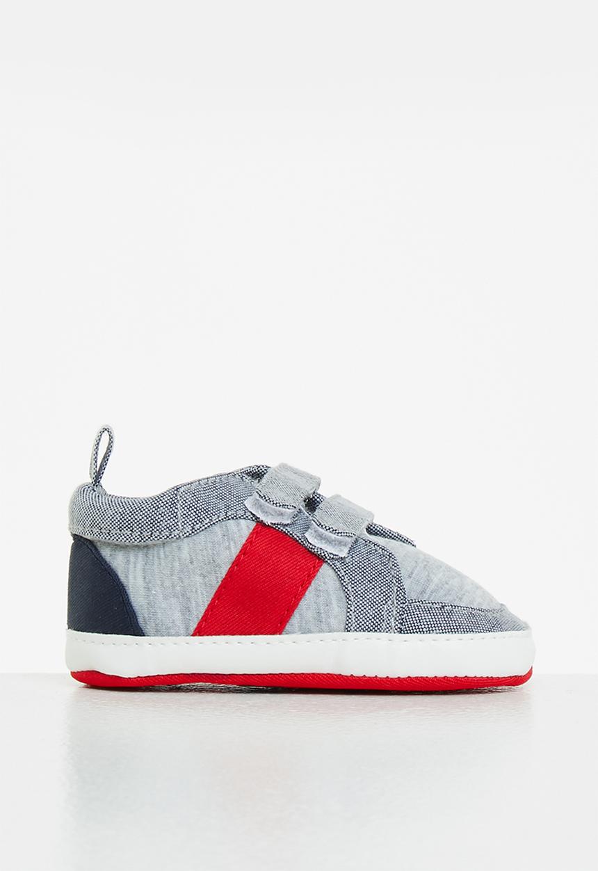 Pop Candy - Baby boys sneaker - grey melange/red