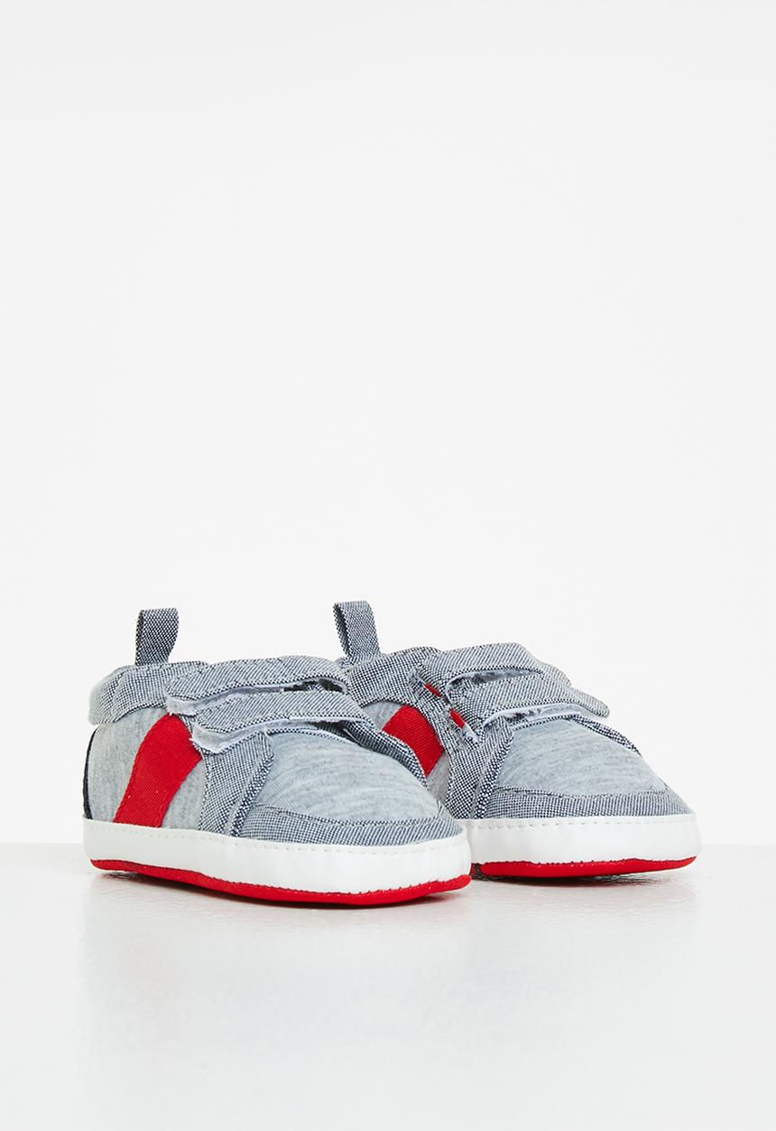 Pop Candy - Baby boys sneaker - grey melange/red