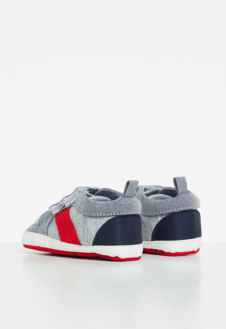 Pop Candy - Baby boys sneaker - grey melange/red